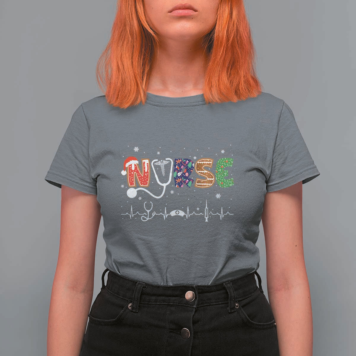 Nurse Christmas T Shirt For Women Nursing RN LPN NP Nicu Xmas Gift - Wonder Print Shop