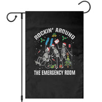 Christmas ER Nurse Garden Flag Rockin Around Skeleton Emergency Room RN - Wonder Print Shop