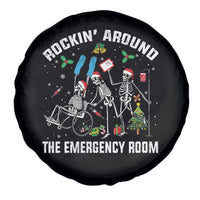 Christmas ER Nurse Spare Tire Cover Rockin Around Skeleton Emergency Room RN - Wonder Print Shop