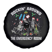 Christmas ER Nurse Spare Tire Cover Rockin Around Skeleton Emergency Room RN - Wonder Print Shop