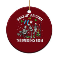 Christmas ER Nurse Ceramic Ornament Rockin Around Skeleton Emergency Room RN - Wonder Print Shop
