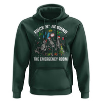 Christmas ER Nurse Hoodie Rockin Around Skeleton Emergency Room RN - Wonder Print Shop