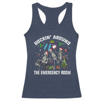 Christmas ER Nurse Racerback Tank Top Rockin Around Skeleton Emergency Room RN - Wonder Print Shop