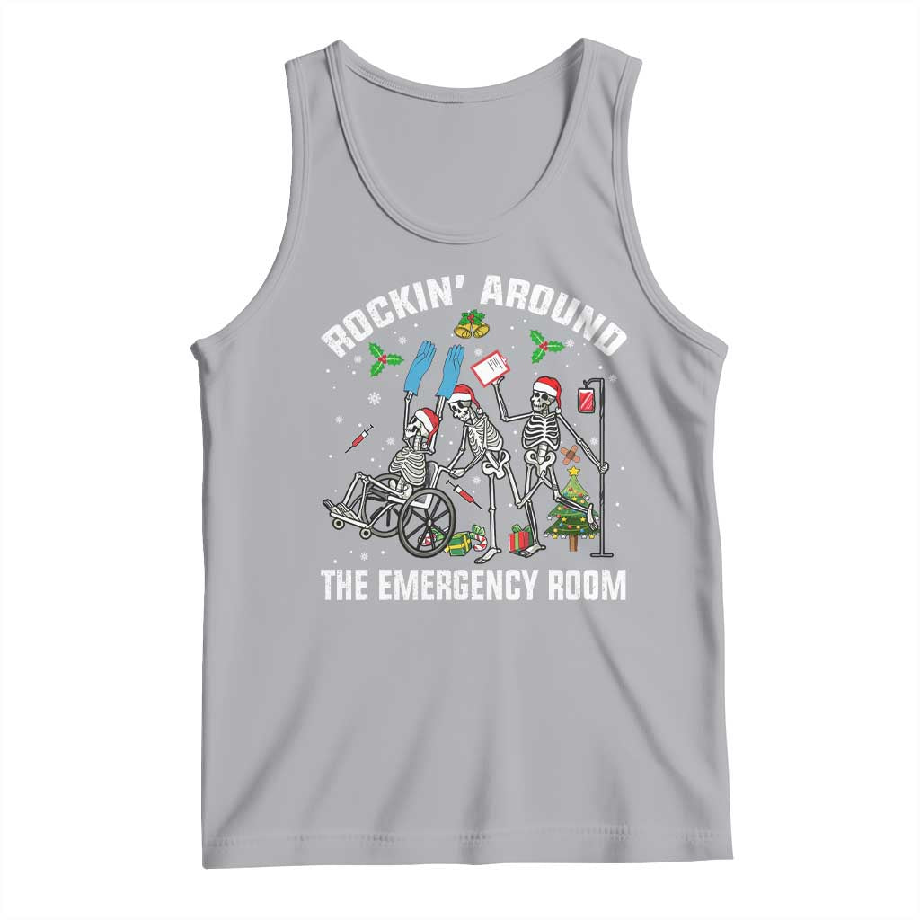 Christmas ER Nurse Tank Top Rockin Around Skeleton Emergency Room RN - Wonder Print Shop