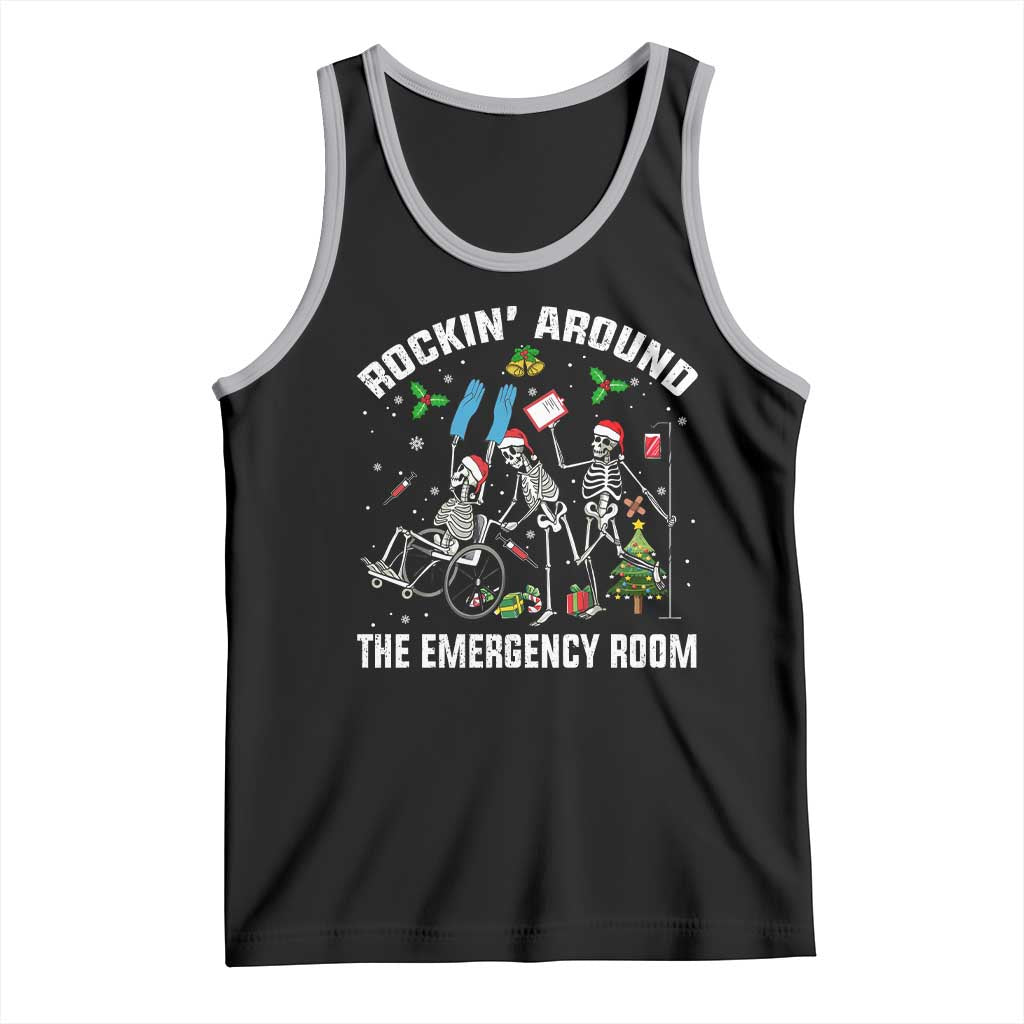 Christmas ER Nurse Tank Top Rockin Around Skeleton Emergency Room RN - Wonder Print Shop