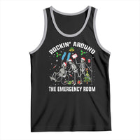 Christmas ER Nurse Tank Top Rockin Around Skeleton Emergency Room RN - Wonder Print Shop