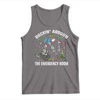 Christmas ER Nurse Tank Top Rockin Around Skeleton Emergency Room RN - Wonder Print Shop