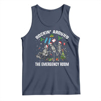Christmas ER Nurse Tank Top Rockin Around Skeleton Emergency Room RN - Wonder Print Shop