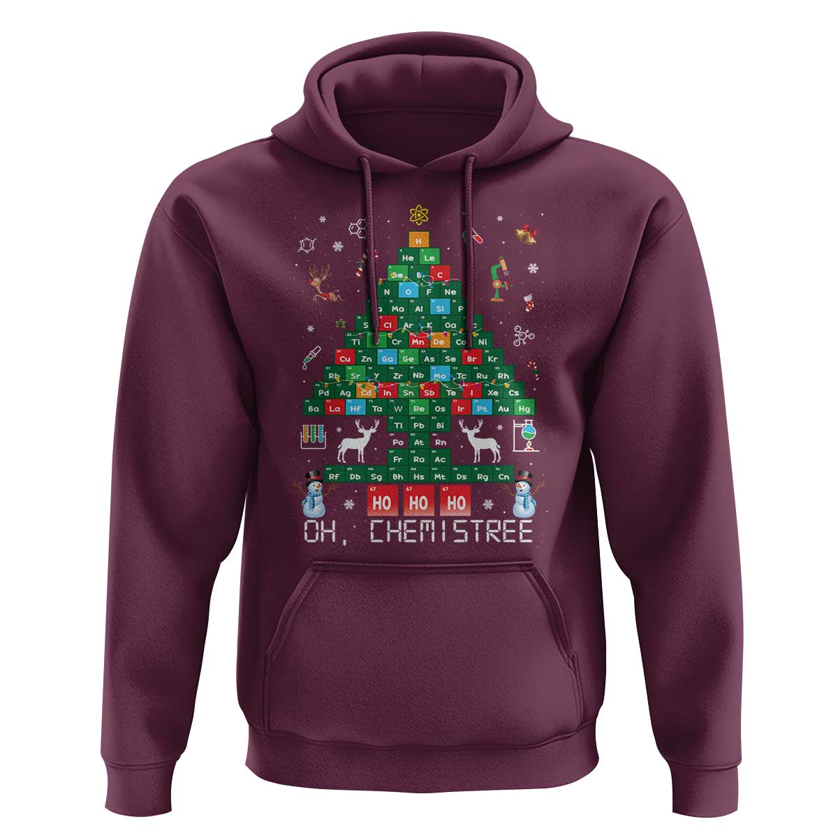 Christmas Chemistry Teacher Hoodie Oh Chemistree Laboratory Lab Tech Teacher Xmas Gift