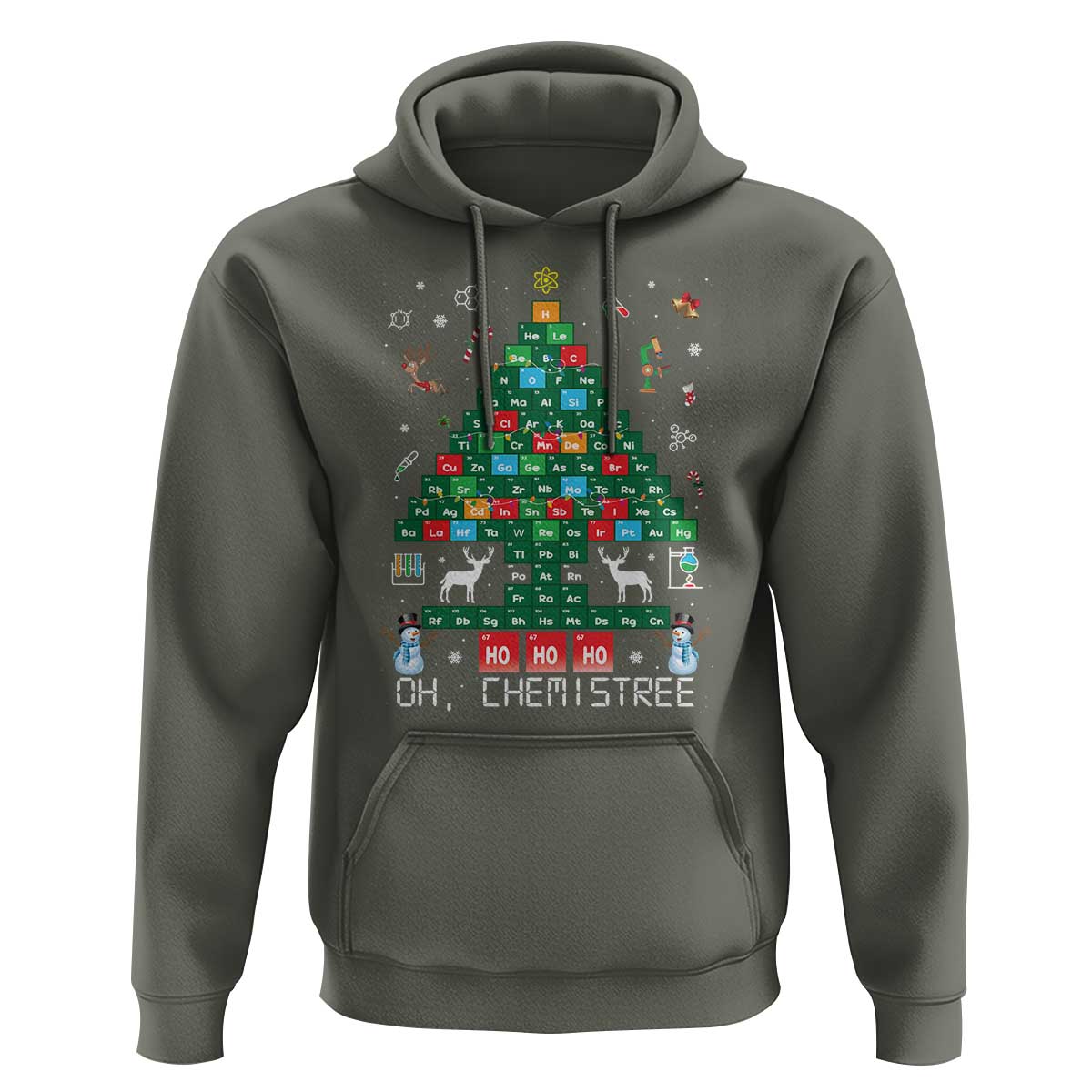 Christmas Chemistry Teacher Hoodie Oh Chemistree Laboratory Lab Tech Teacher Xmas Gift