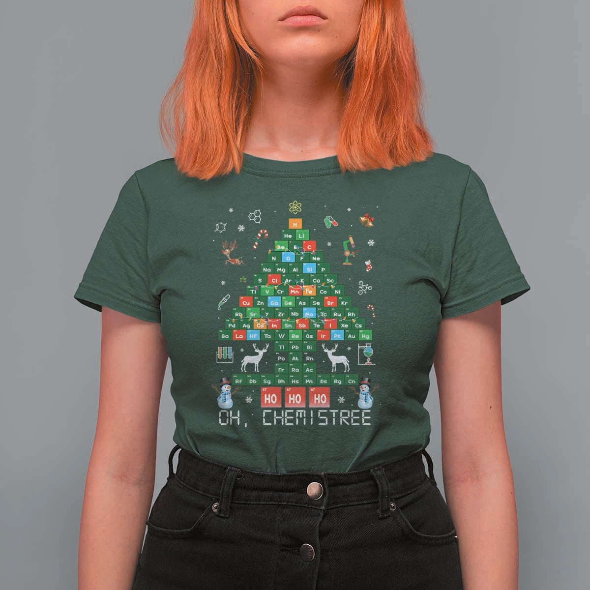 Christmas Chemistry Teacher T Shirt For Women Oh Chemistree Laboratory Lab Tech Teacher Xmas Gift TS10