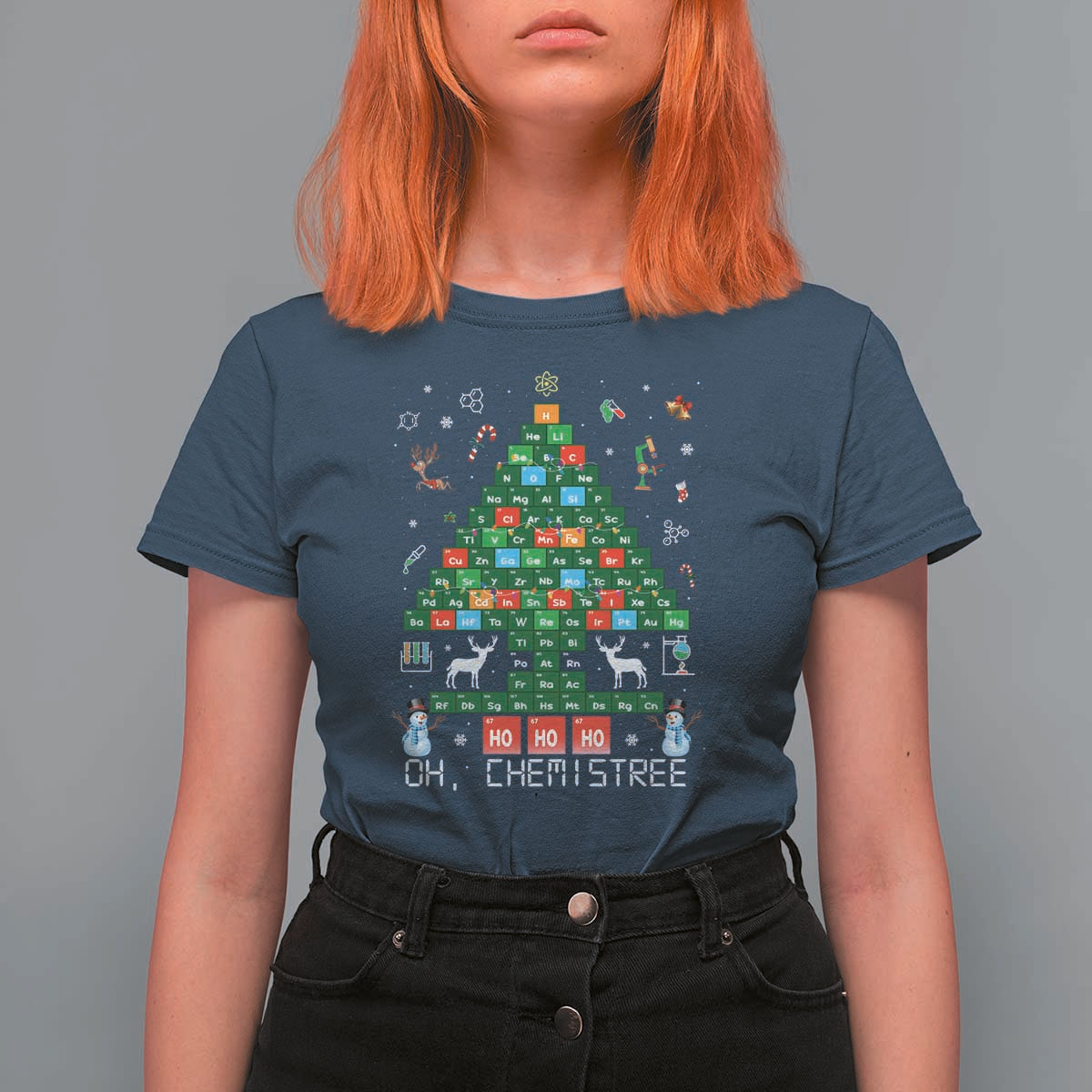Christmas Chemistry Teacher T Shirt For Women Oh Chemistree Laboratory Lab Tech Teacher Xmas Gift TS10