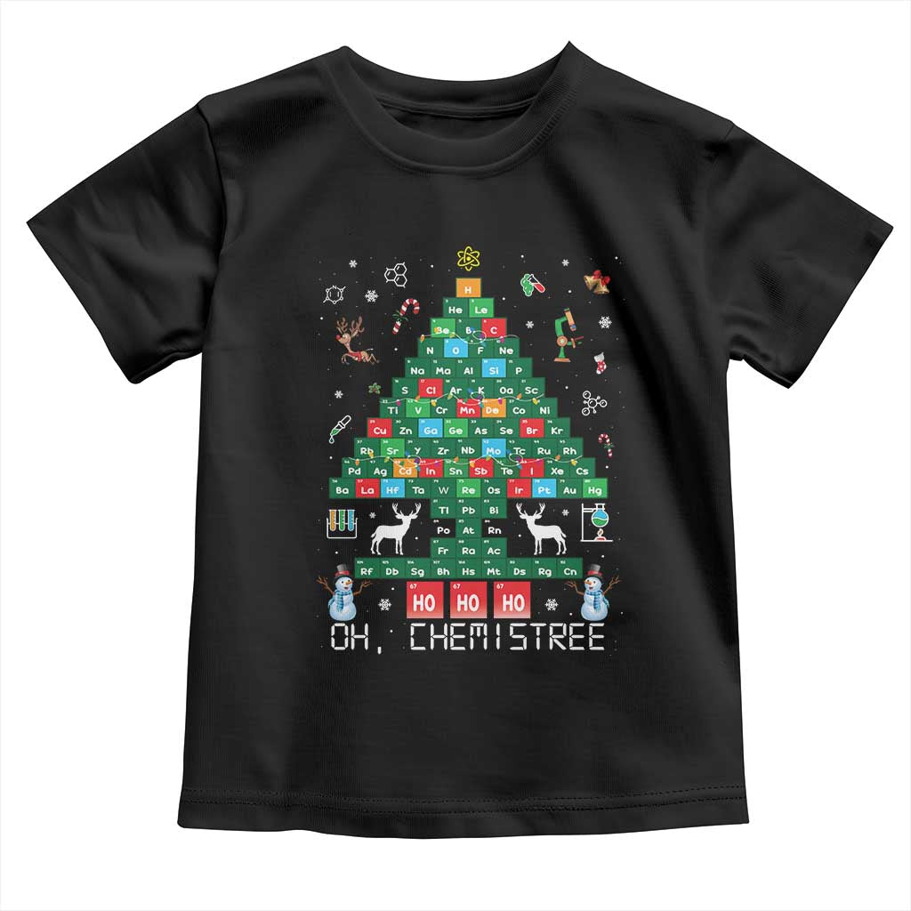 Christmas Chemistry Teacher Toddler T Shirt Oh Chemistree Laboratory Lab Tech Teacher Xmas Gift
