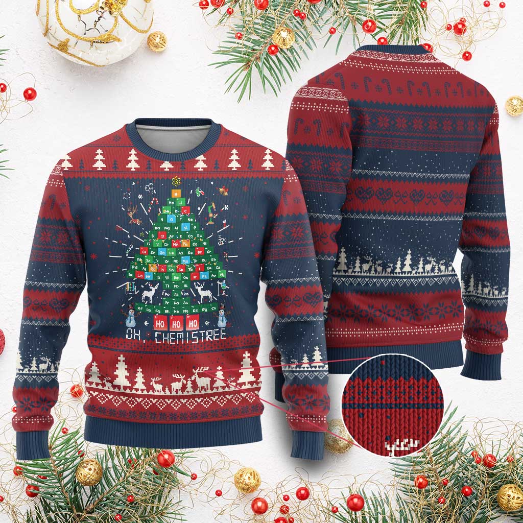 Xmas Chemistry Teacher Ugly Christmas Sweater Oh Chemistree Laboratory Lab Tech Teacher Xmas Gift TS10
