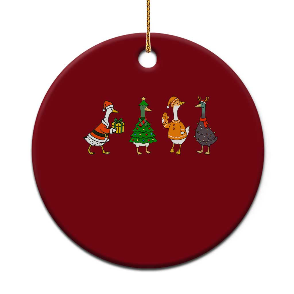 Christmas Ducks Ceramic Ornament Funny Animals Farm Lover Gift Xmas Light - Wonder Print Shop