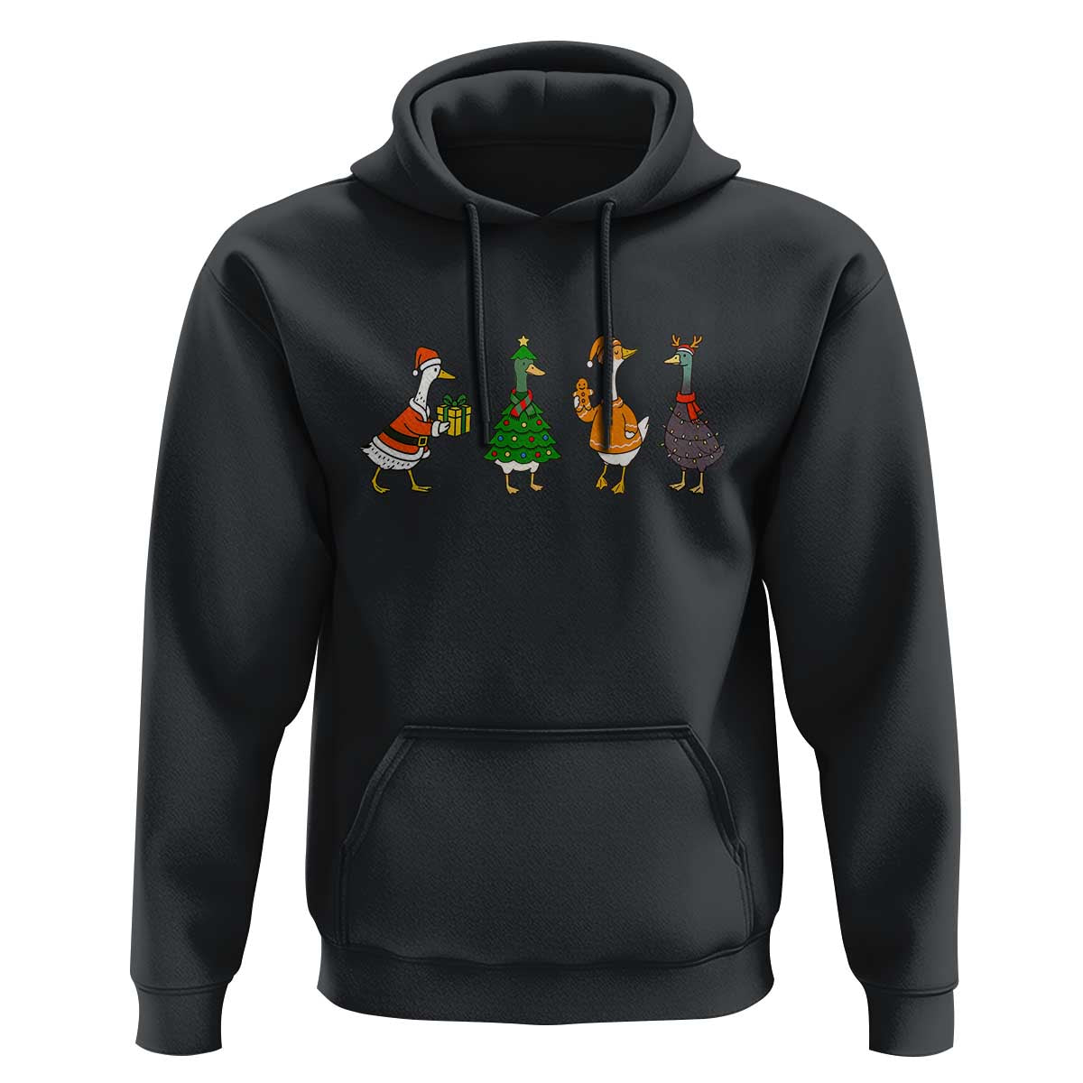 Christmas Ducks Hoodie Funny Animals Farm Lover Gift Xmas Light - Wonder Print Shop