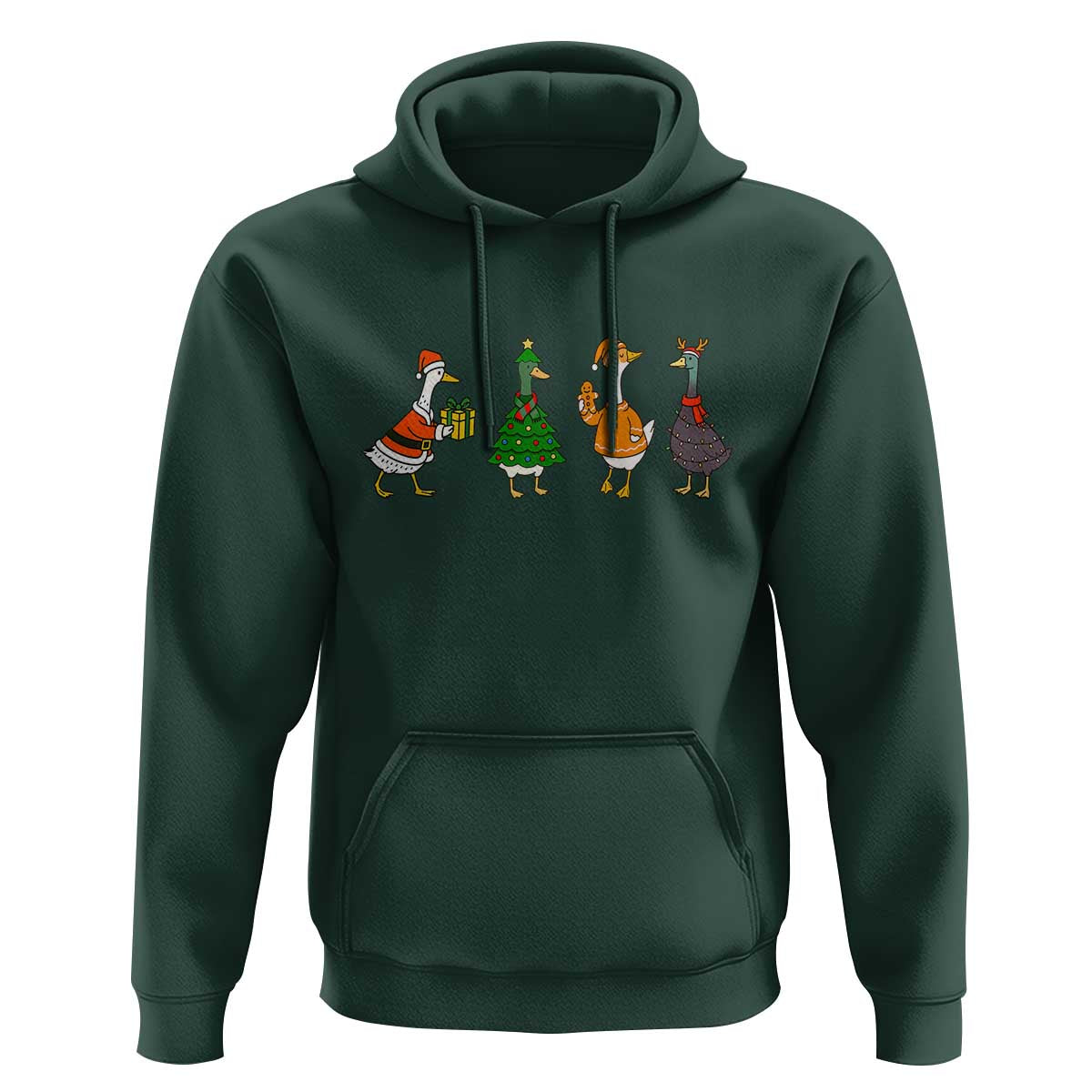 Christmas Ducks Hoodie Funny Animals Farm Lover Gift Xmas Light - Wonder Print Shop