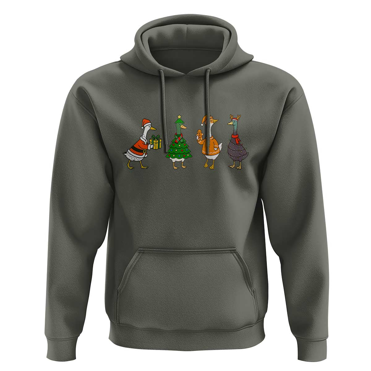 Christmas Ducks Hoodie Funny Animals Farm Lover Gift Xmas Light - Wonder Print Shop
