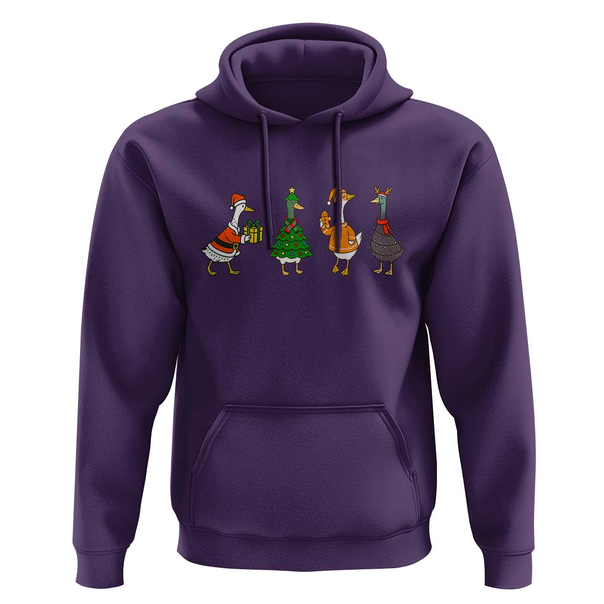 Christmas Ducks Hoodie Funny Animals Farm Lover Gift Xmas Light - Wonder Print Shop
