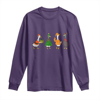Christmas Ducks Long Sleeve Shirt Funny Animals Farm Lover Gift Xmas Light - Wonder Print Shop