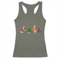 Christmas Ducks Racerback Tank Top Funny Animals Farm Lover Gift Xmas Light - Wonder Print Shop
