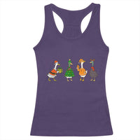 Christmas Ducks Racerback Tank Top Funny Animals Farm Lover Gift Xmas Light - Wonder Print Shop