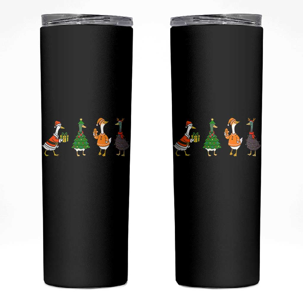 Christmas Ducks Skinny Tumbler Funny Animals Farm Lover Gift Xmas Light - Wonder Print Shop