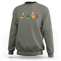 Christmas Ducks Sweatshirt Funny Animals Farm Lover Gift Xmas Light - Wonder Print Shop