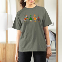 Christmas Ducks T Shirt For Women Funny Animals Farm Lover Gift Xmas Light - Wonder Print Shop