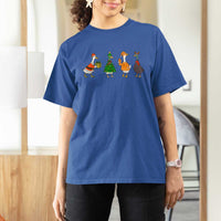 Christmas Ducks T Shirt For Women Funny Animals Farm Lover Gift Xmas Light - Wonder Print Shop