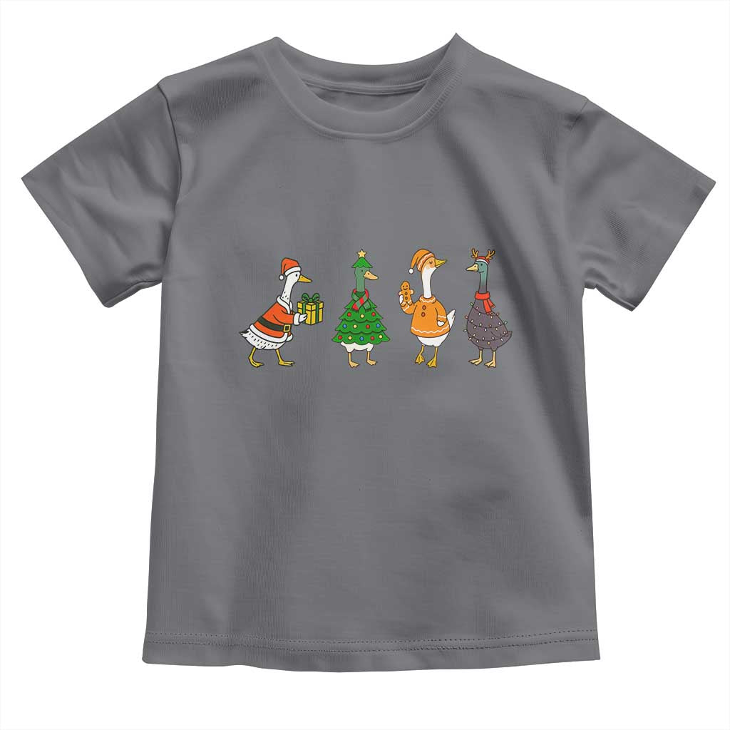 Christmas Ducks Toddler T Shirt Funny Animals Farm Lover Gift Xmas Light - Wonder Print Shop