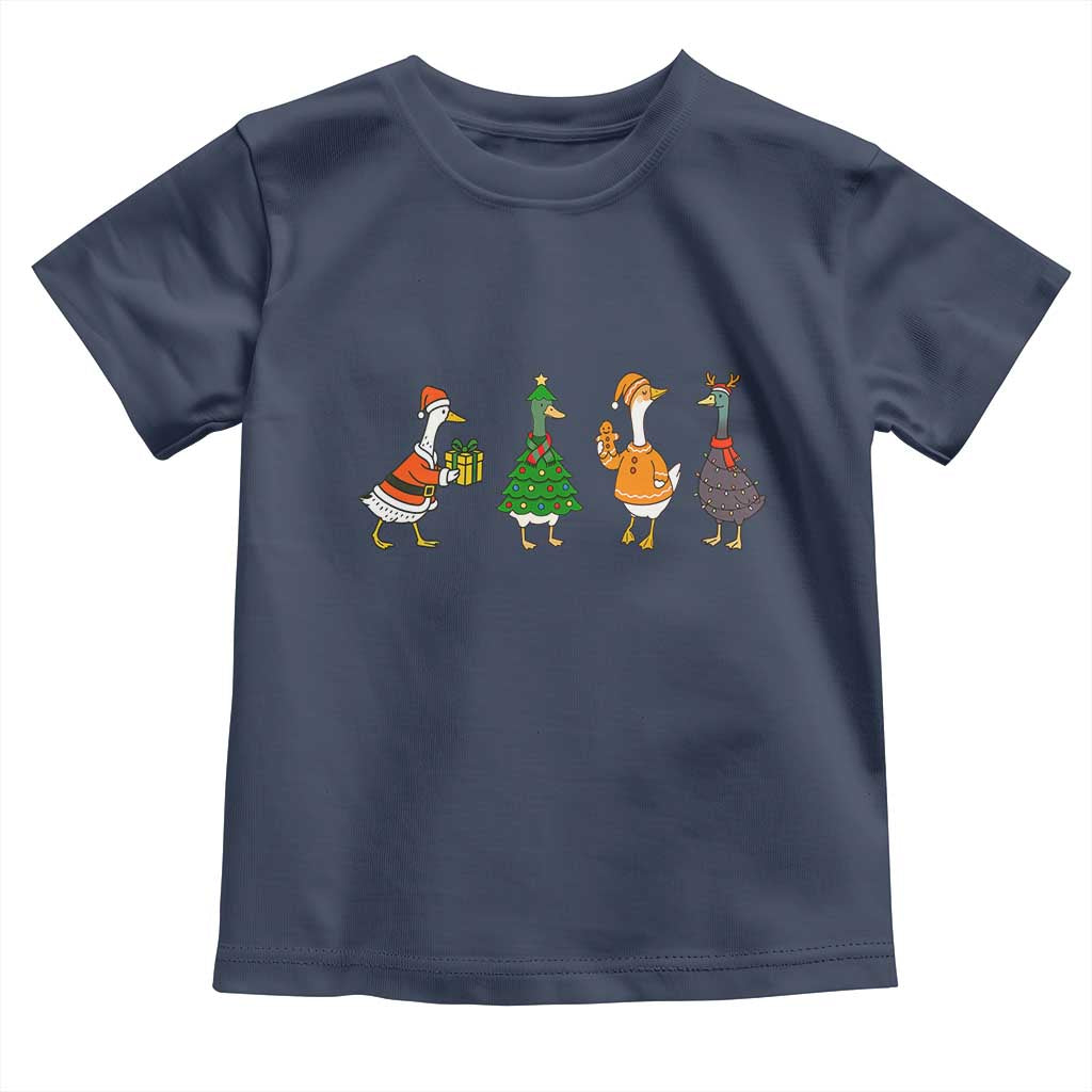 Christmas Ducks Toddler T Shirt Funny Animals Farm Lover Gift Xmas Light - Wonder Print Shop