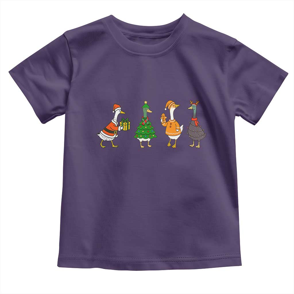 Christmas Ducks Toddler T Shirt Funny Animals Farm Lover Gift Xmas Light - Wonder Print Shop