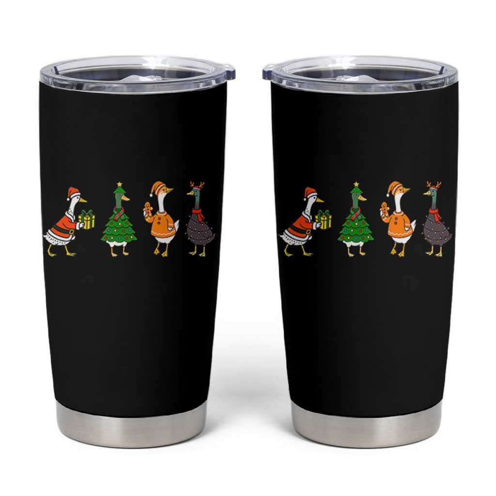 Christmas Ducks Tumbler Cup Funny Animals Farm Lover Gift Xmas Light - Wonder Print Shop