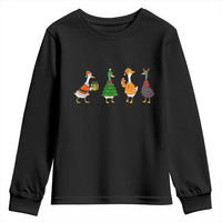 Christmas Ducks Youth Sweatshirt Funny Animals Farm Lover Gift Xmas Light - Wonder Print Shop