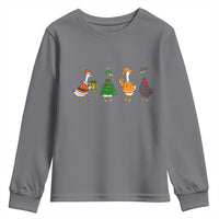 Christmas Ducks Youth Sweatshirt Funny Animals Farm Lover Gift Xmas Light - Wonder Print Shop