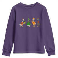Christmas Ducks Youth Sweatshirt Funny Animals Farm Lover Gift Xmas Light - Wonder Print Shop