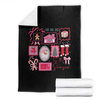 Pink Christmas Throw Blanket Old Xmas Vintage Pink Santa Claus - Wonder Print Shop
