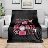 Pink Christmas Throw Blanket Old Xmas Vintage Pink Santa Claus - Wonder Print Shop