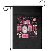 Pink Christmas Garden Flag Old Xmas Vintage Pink Santa Claus - Wonder Print Shop