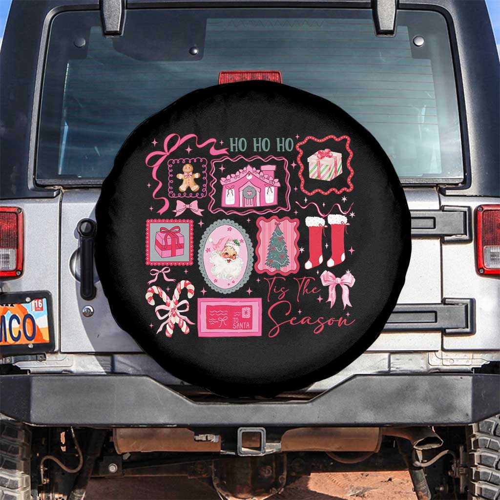 Pink Christmas Spare Tire Cover Old Xmas Vintage Pink Santa Claus - Wonder Print Shop