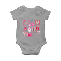 Pink Christmas Baby Onesie Old Xmas Vintage Pink Santa Claus - Wonder Print Shop