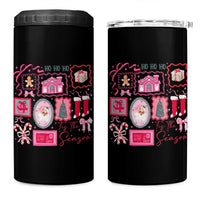 Pink Christmas 4 in 1 Can Cooler Tumbler Old Xmas Vintage Pink Santa Claus - Wonder Print Shop