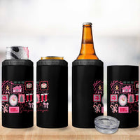 Pink Christmas 4 in 1 Can Cooler Tumbler Old Xmas Vintage Pink Santa Claus - Wonder Print Shop