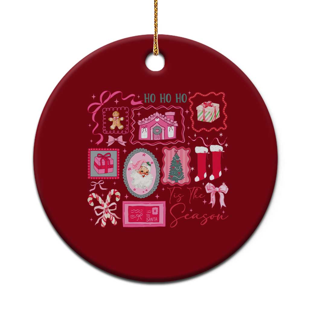 Pink Christmas Ceramic Ornament Old Xmas Vintage Pink Santa Claus - Wonder Print Shop