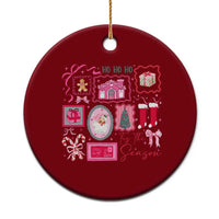 Pink Christmas Ceramic Ornament Old Xmas Vintage Pink Santa Claus - Wonder Print Shop