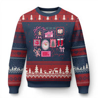 Pink Xmas Ugly Christmas Sweater Old Xmas Vintage Pink Santa Claus - Wonder Print Shop