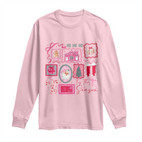 Pink Christmas Long Sleeve Shirt Old Xmas Vintage Pink Santa Claus - Wonder Print Shop