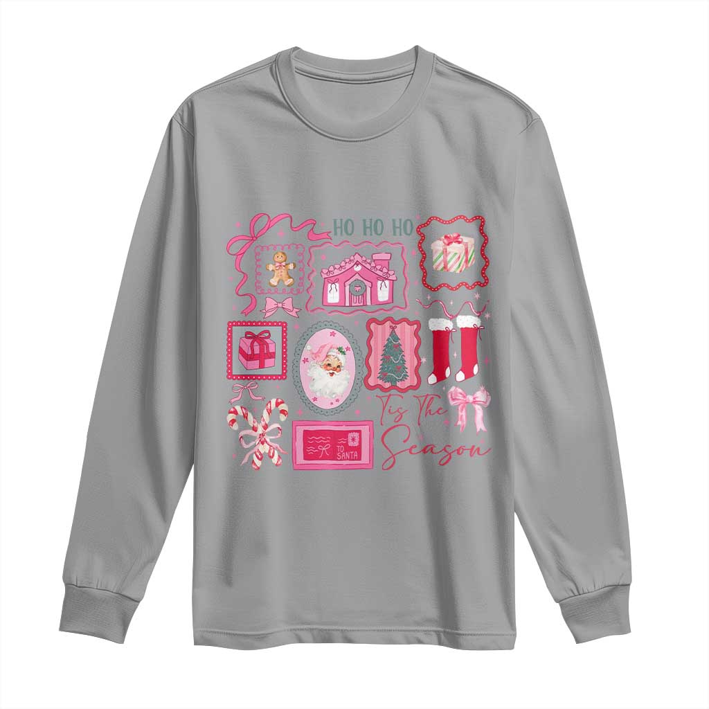 Pink Christmas Long Sleeve Shirt Old Xmas Vintage Pink Santa Claus - Wonder Print Shop