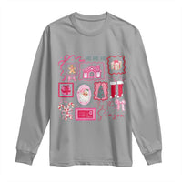 Pink Christmas Long Sleeve Shirt Old Xmas Vintage Pink Santa Claus - Wonder Print Shop